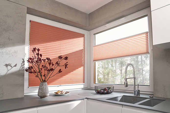 Montierte Fenster Plissees in verschiedenen Farben