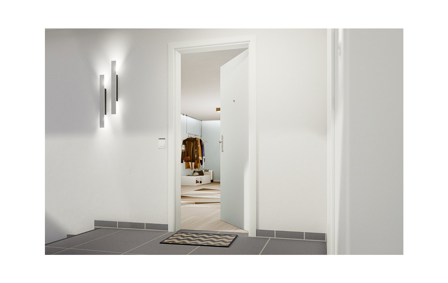 Wohnungseingangstüren in Farbe weiss und modern